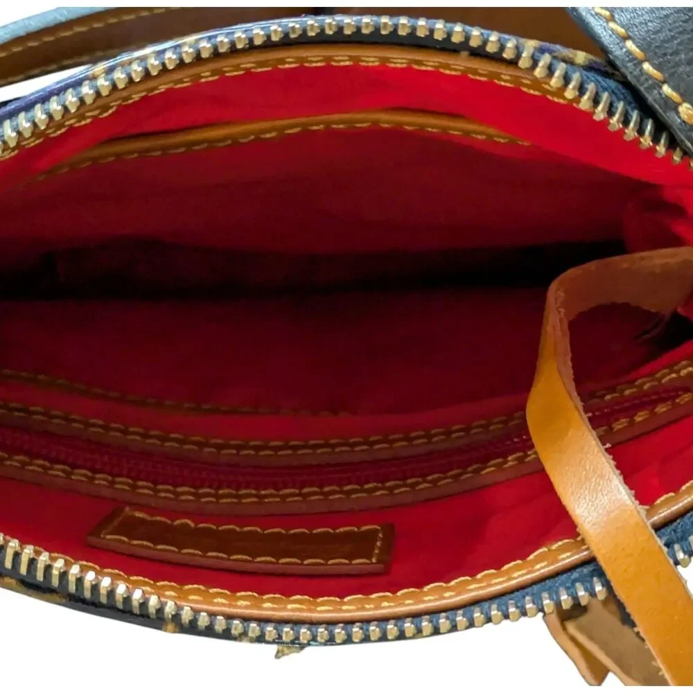 Dooney & Bourke Blue Signature 1975 Crossbody Bag Purse Small Logo Monogram